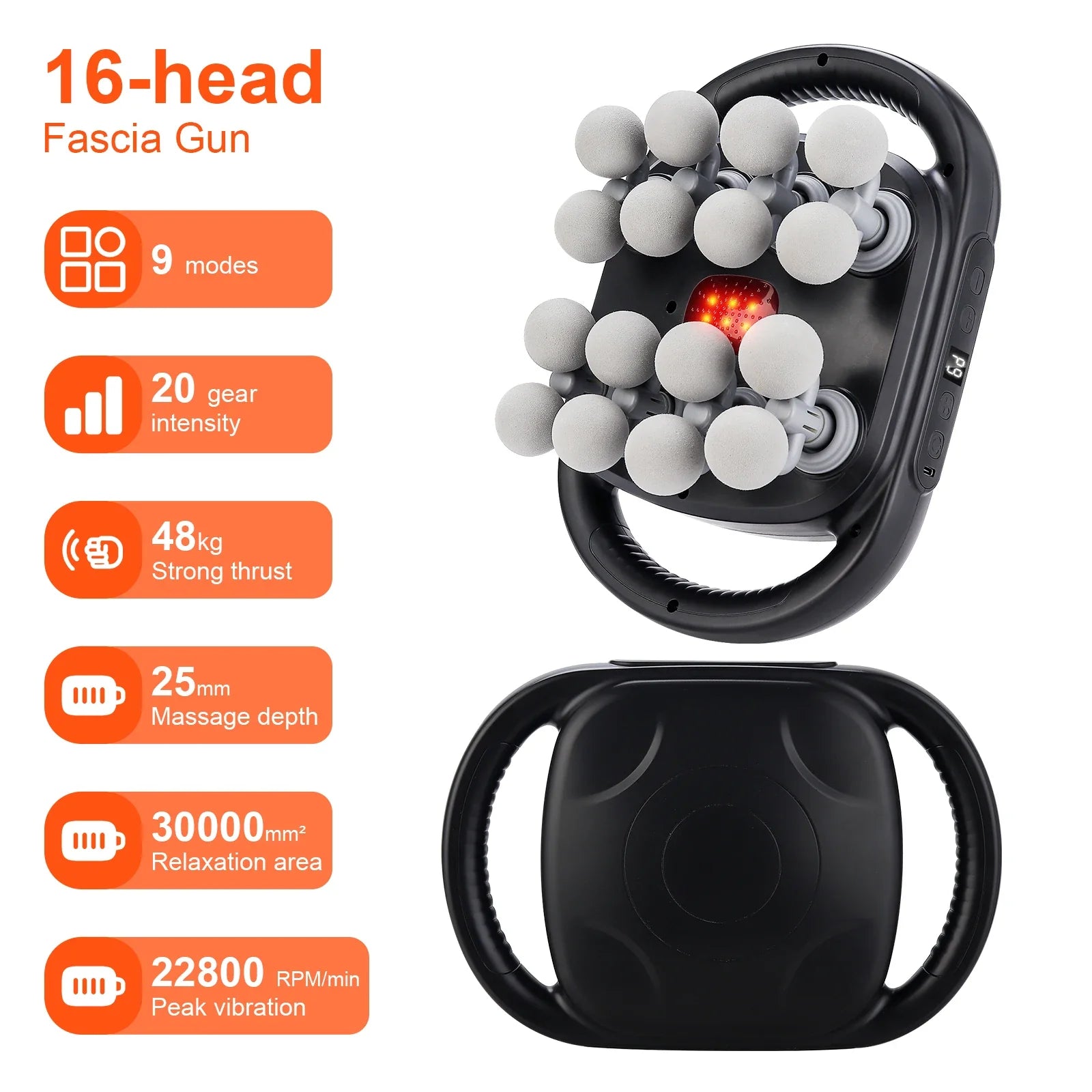 Norvexia 16-Head Deep Tissue Body Massager Gun